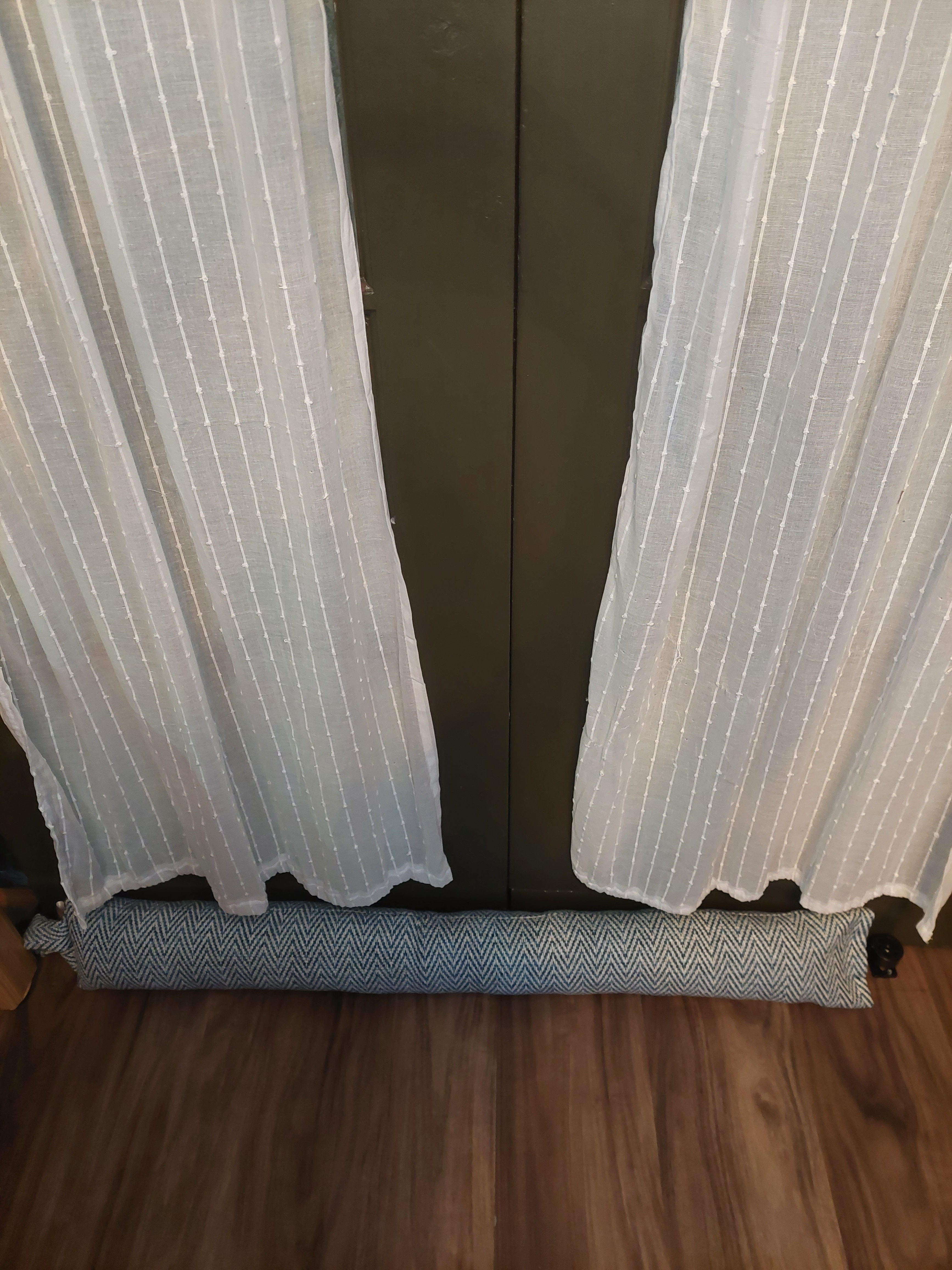 Navy Blue Chunky Heavy Herringbone Pattern in Weighted Extra long