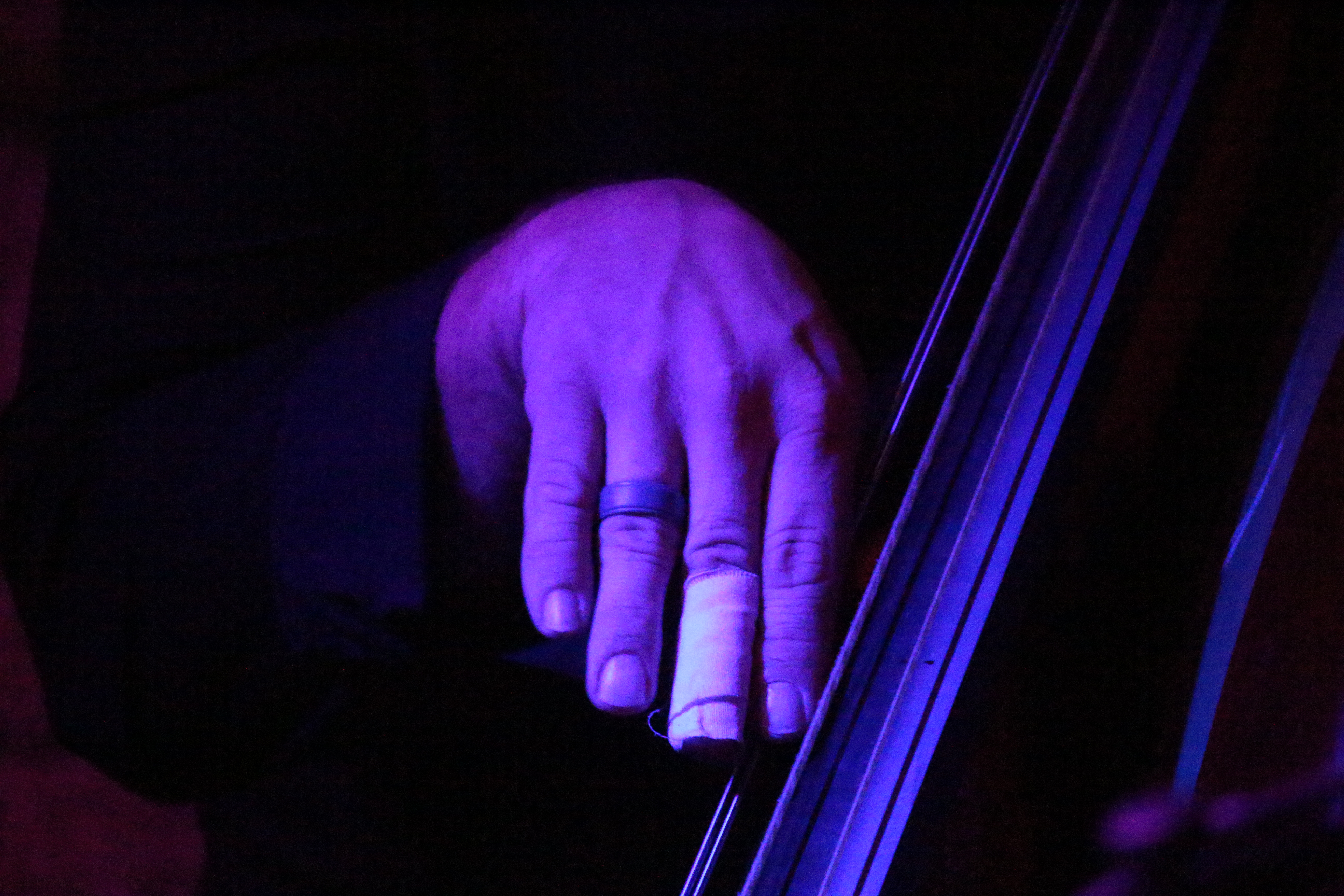 Hand in blue