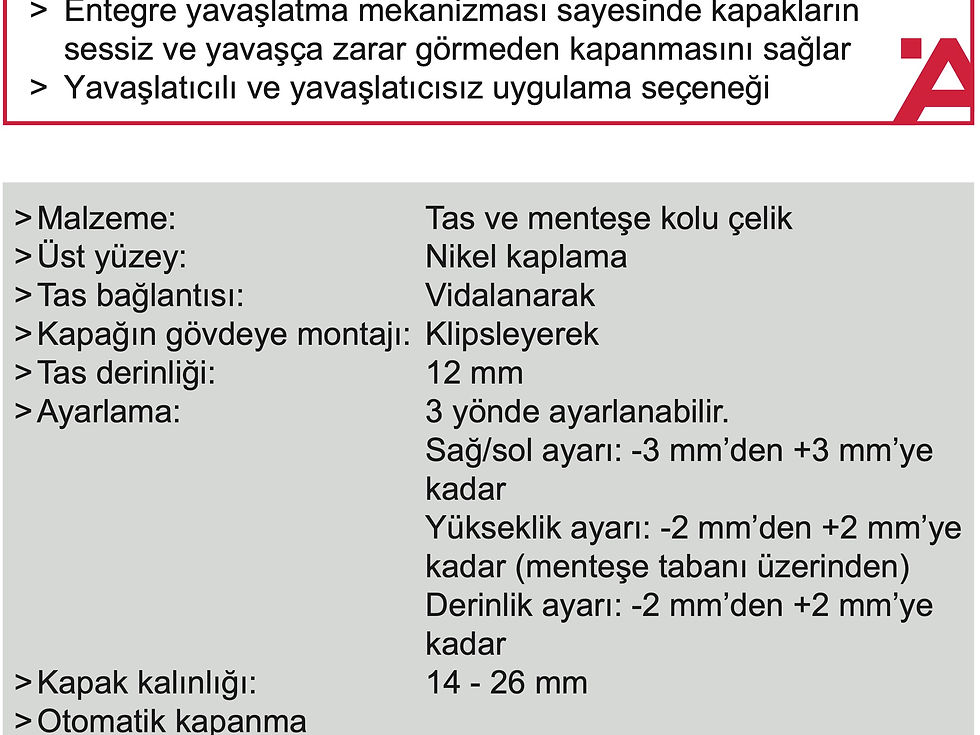 Küçük resim: Hafele Firenli Düz Menteşe Klipsli 250'li Paket