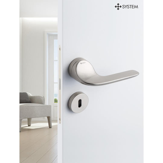 System Fortuna Kapı Kolu Barelli Tipi Mat Nikel Renkli