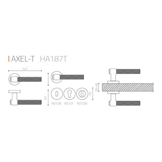 System Axel-T Kapı Kolu Barelli Tipi Parlak Rose Renkli