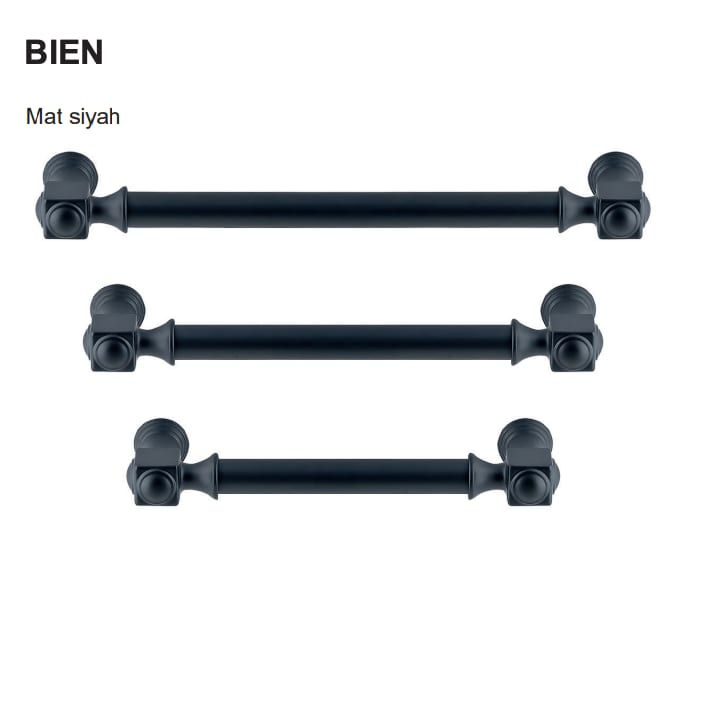 Küçük resim: Hafele Bien Kulp Siyah C:224mm