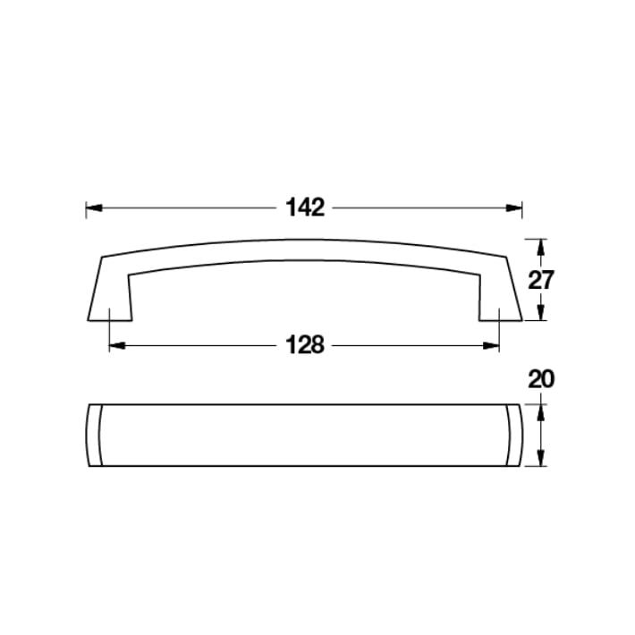 Küçük resim: Hafele Charlie Kulp Krom Mat 128mm