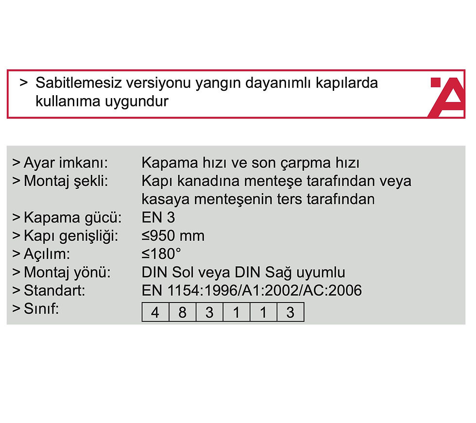 Küçük resim: Hafele DCL 10 (F) Dirsek Kollu Kapı Kapatıcı Sabitlemesiz