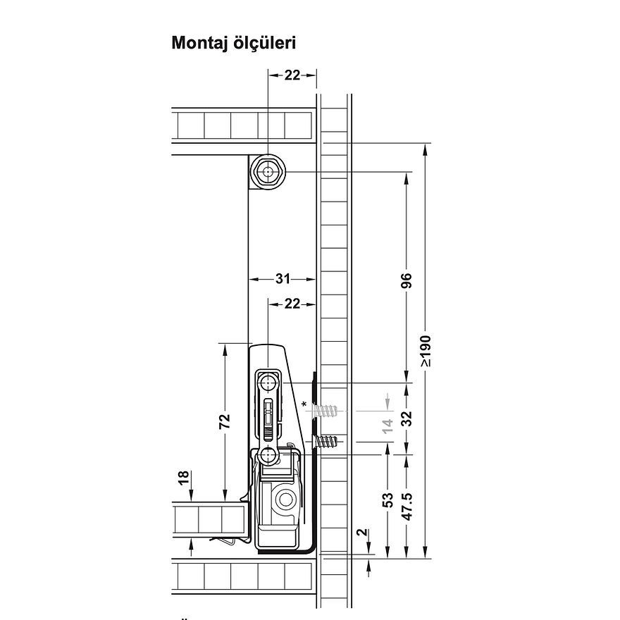 Küçük resim: Hafele Matrix Box P Yuvarlak Bordürlü Çekmece Seti Gri 400mm