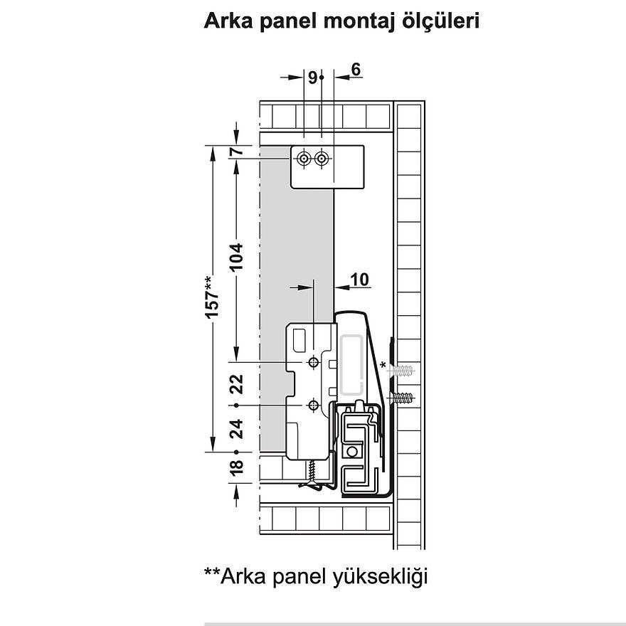 Küçük resim: Hafele Matrix Box P Bordürlü Kiler Çekmecesi Antrasit 900mm 450mm