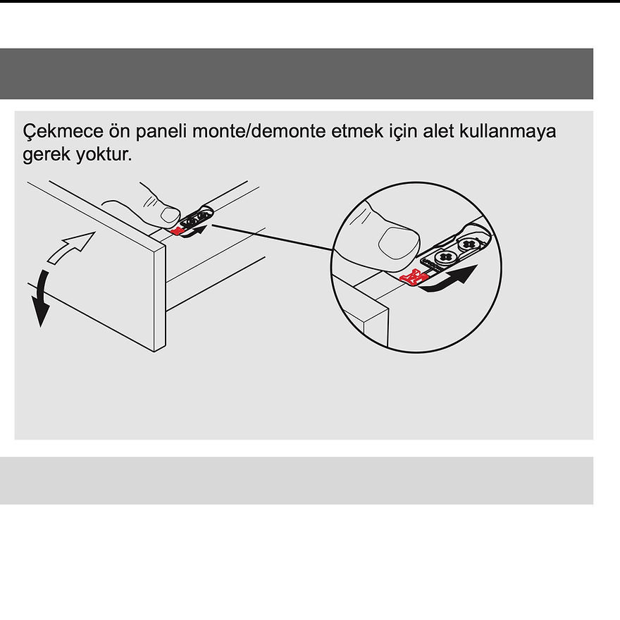 Küçük resim: Hafele Matrix Box P Bordürsüz İç Çekmece Antrasit 900mm 500mm