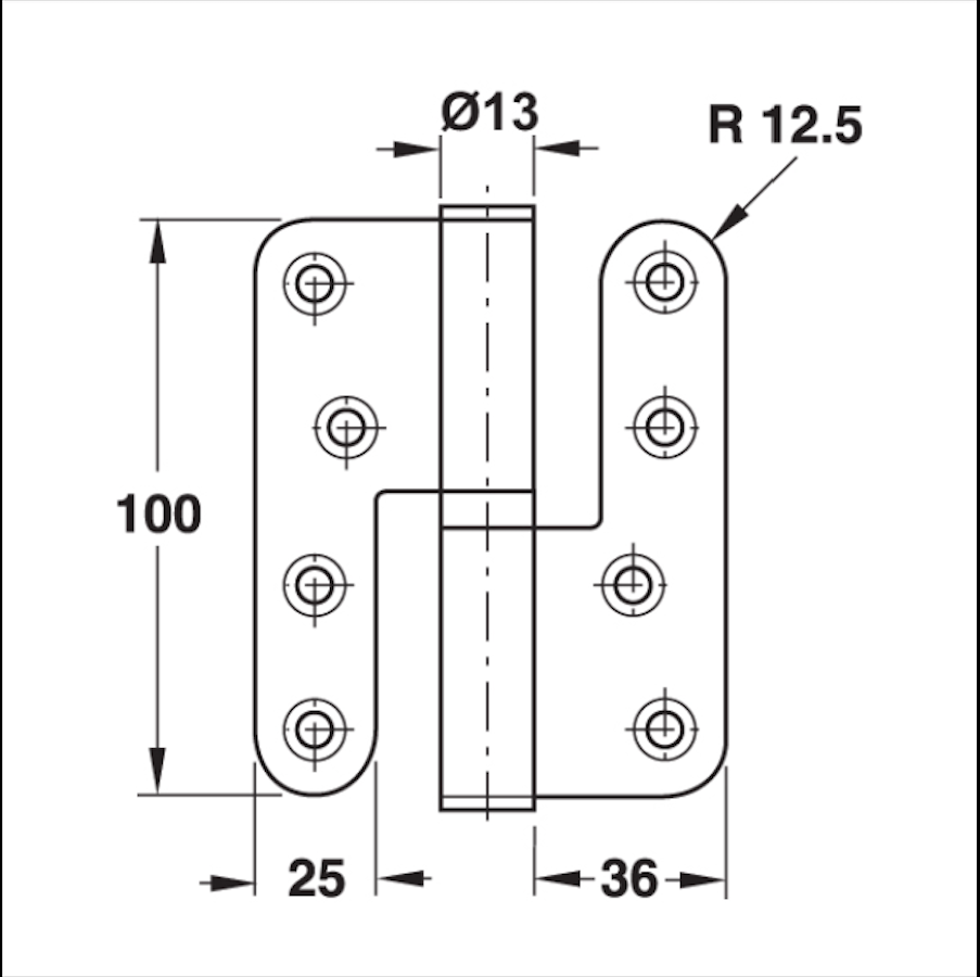 Küçük resim: Hafele Çelik Pomel Menteşe Çıkabilen Tip Antik Bronz Renkli 100mm Sol