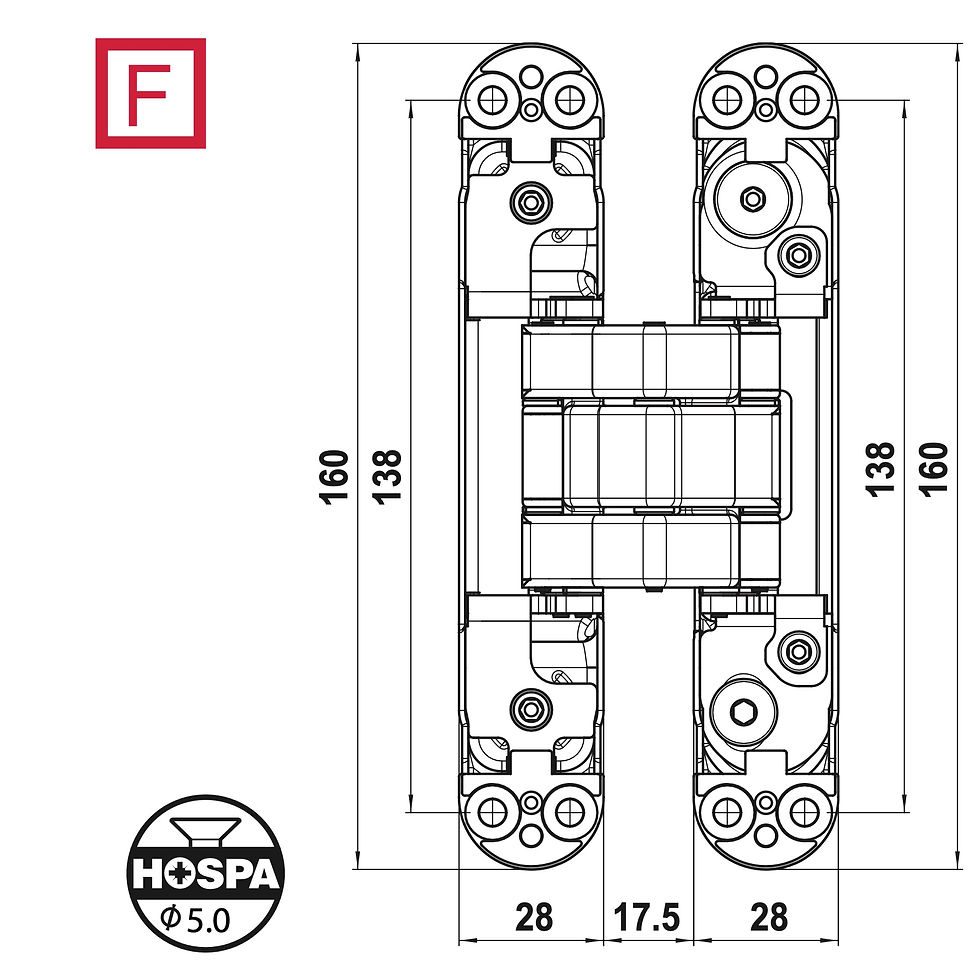 Küçük resim: Hafele Gizli Menteşe CDH 80K (F) Bronz Kahve