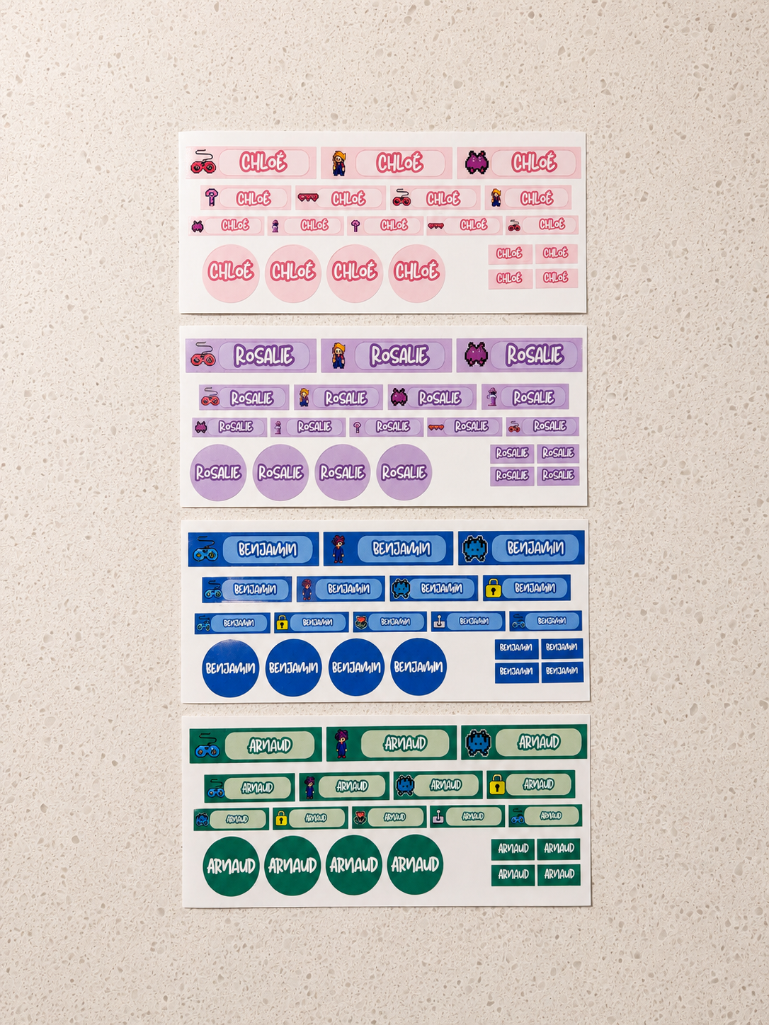 🎮 The Player One Pack Waterproof Name Labels for Kids
