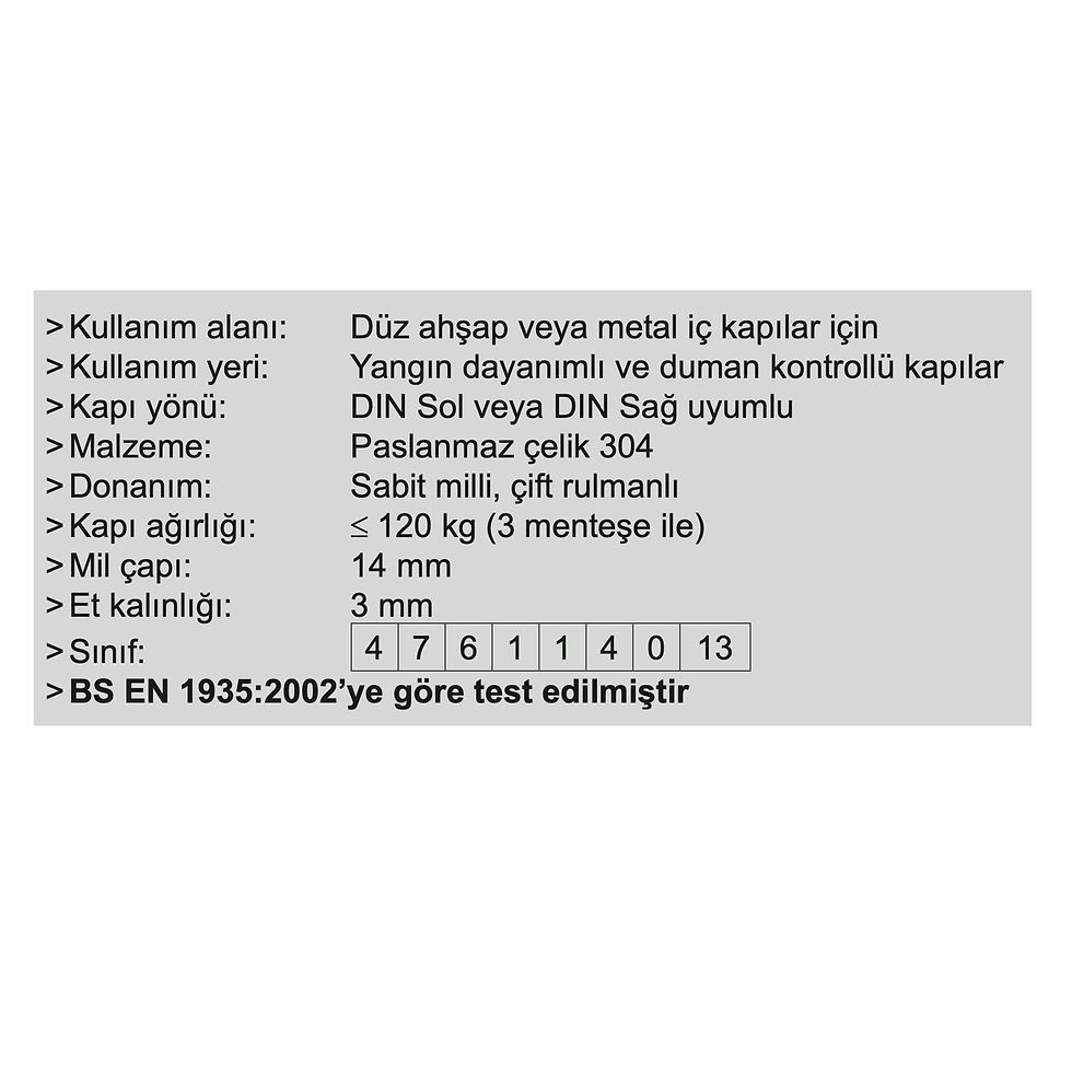 Küçük resim: Hafele DHB3221 Siyah Kapı Menteşesi 304 Kalite Paslanmaz Çelik (F)