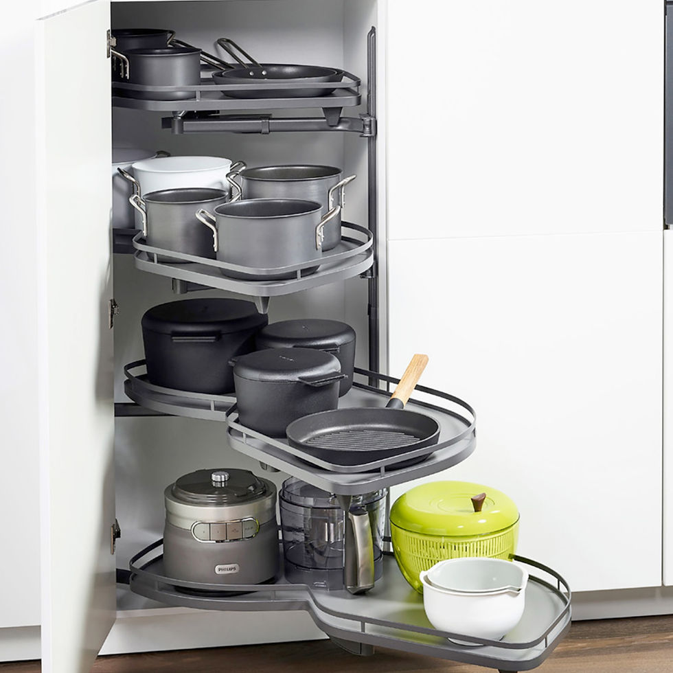 Küçük resim: Hafele LeMans II Köşe Kiler Sistemi Antrasit 45cm Sağ