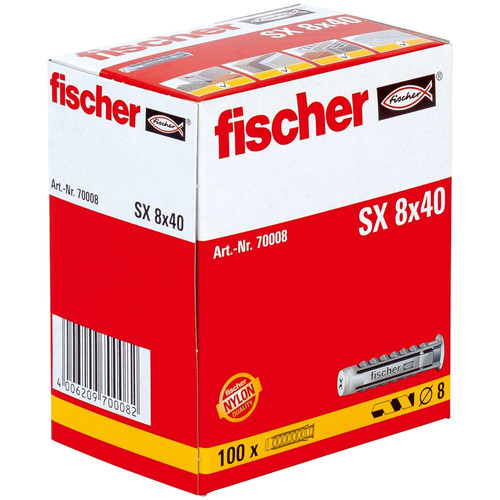 Fischer SX 8x40mm Dübel 1.000'li Paket | Plack Premium Donanımlar