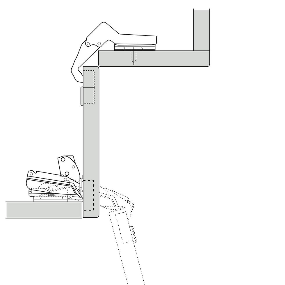 Küçük resim: Hafele L Köşe Ara Menteşe Metallamat S Serisi