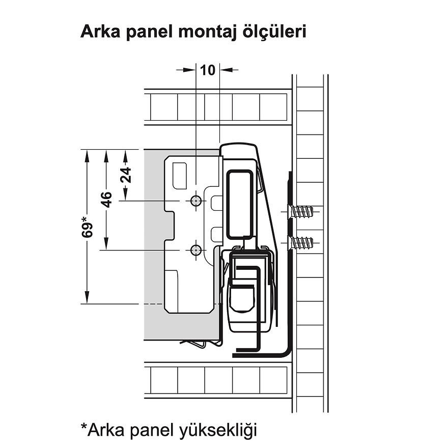 Küçük resim: Hafele Matrix Box P Bordürsüz İç Çekmece Antrasit 900mm 500mm