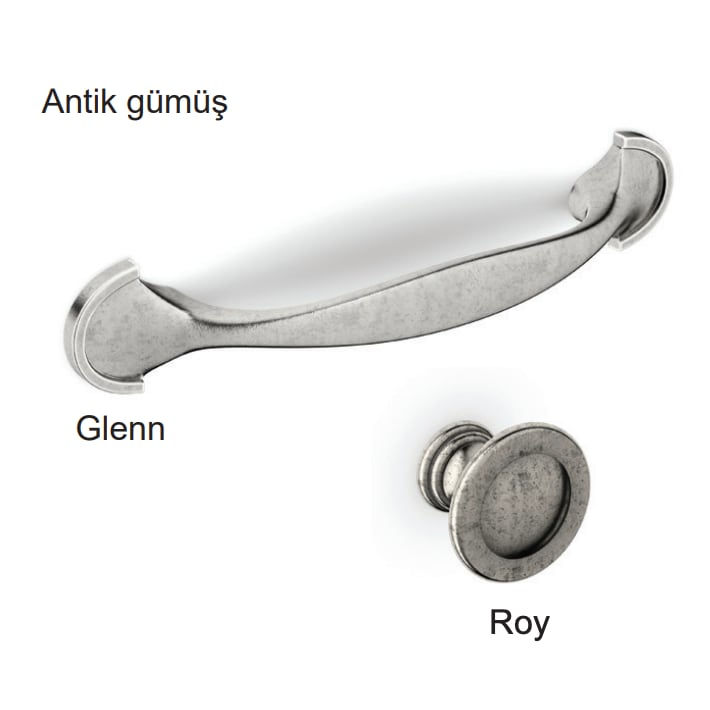 Küçük resim: Hafele Glenn Kulp Antik Gümüş 96mm