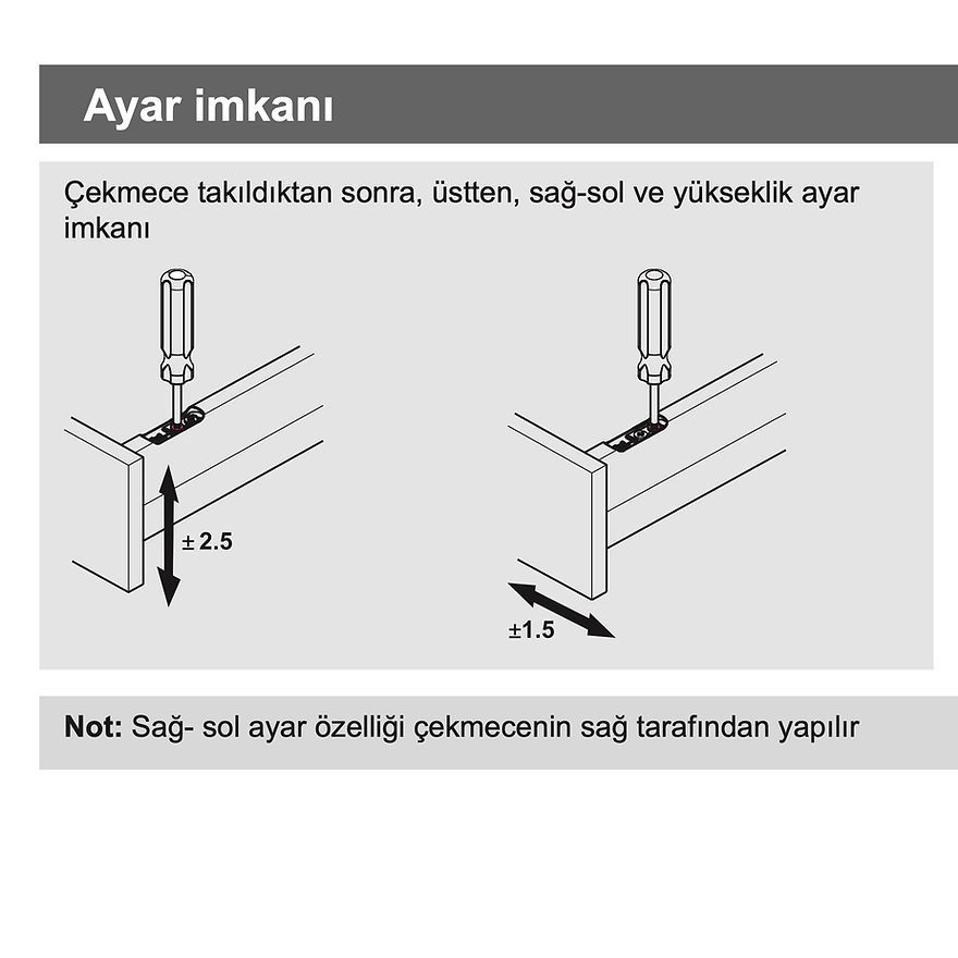 Küçük resim: Hafele Matrix Box P Kare Bordürlü Çekmece Seti Antrasit 350mm