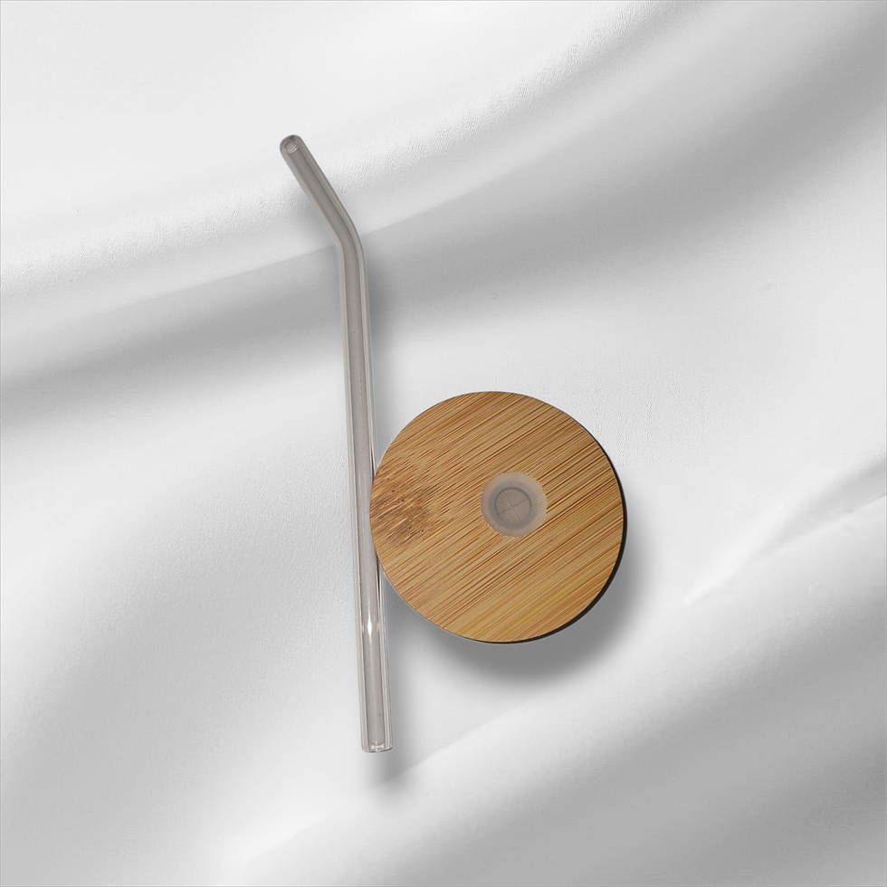 Miniature :  Tasse en verre avec pailles