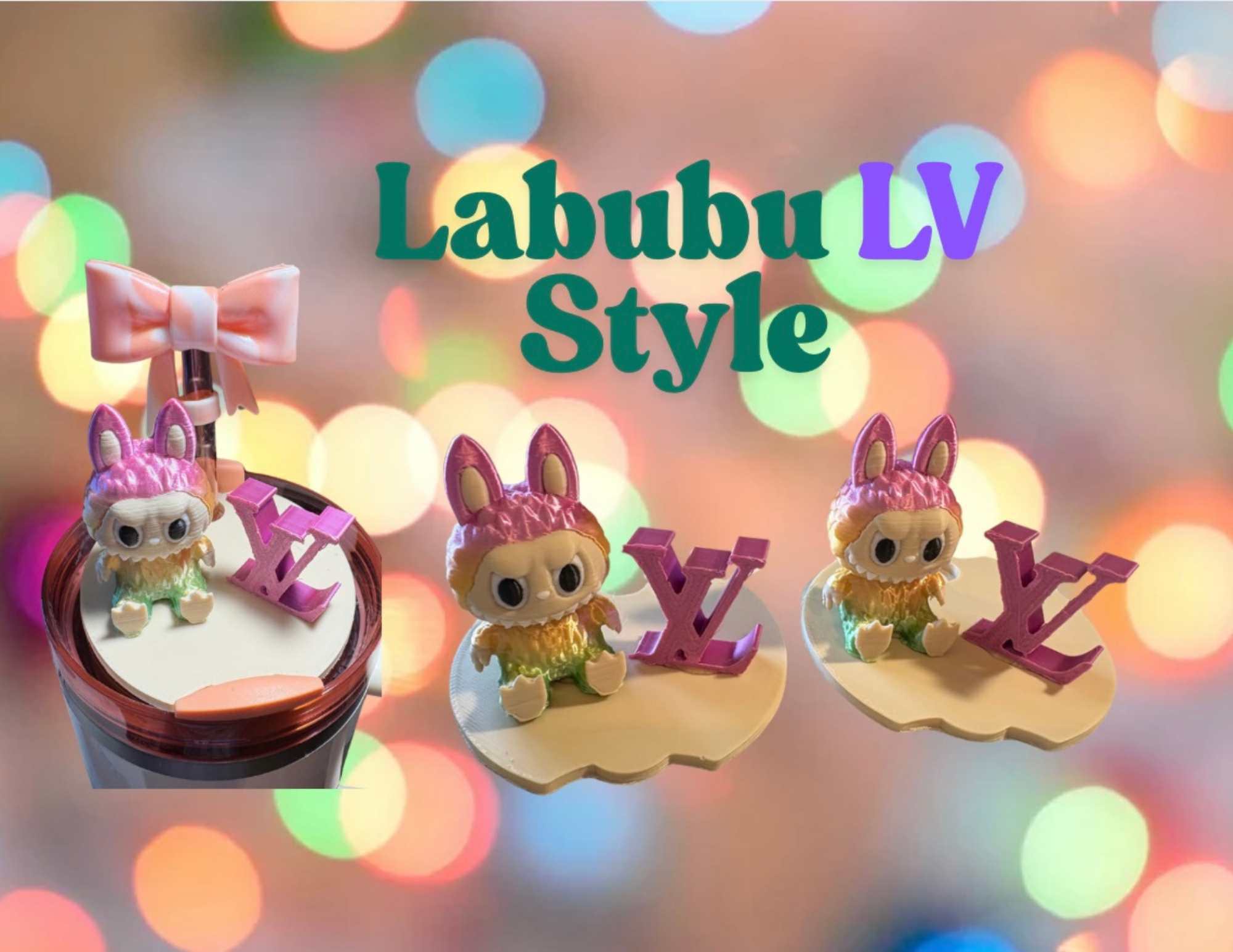 Labubu Lv style stanley topper