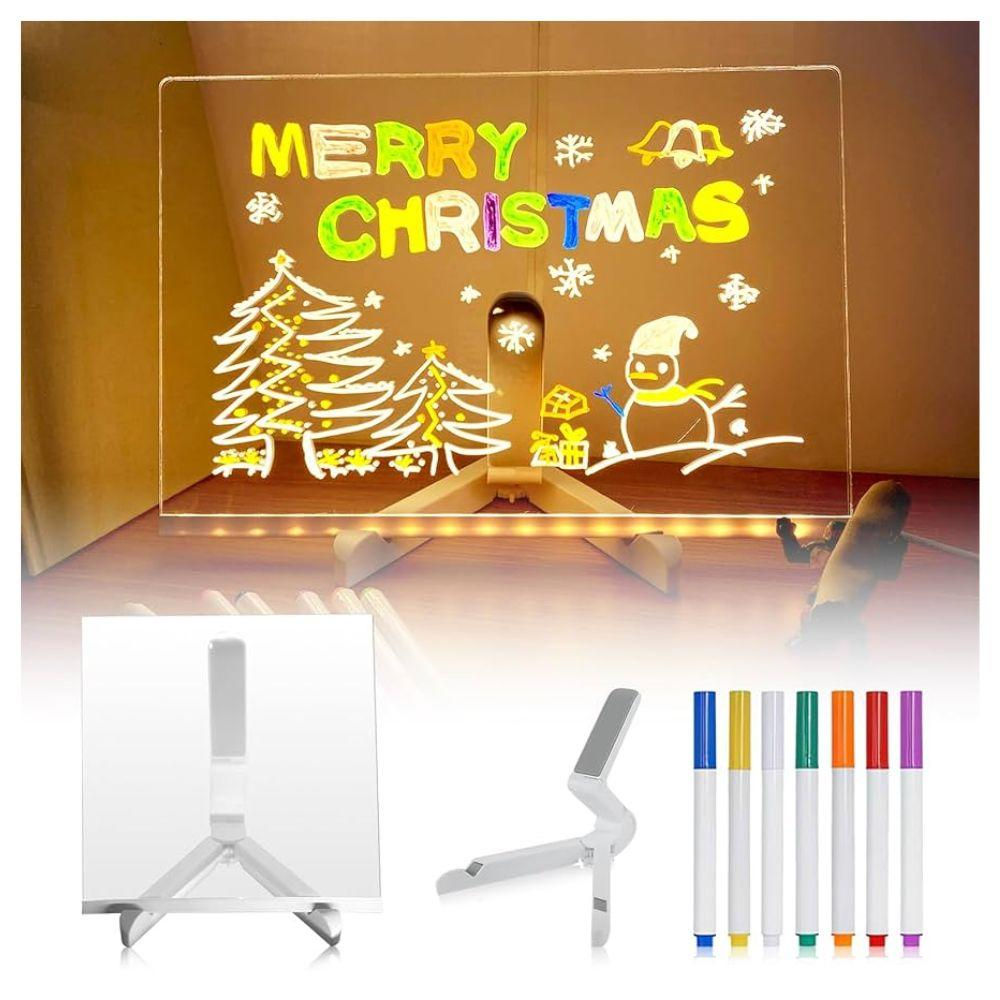 PIZARRA CON LUZ Y MARCADORES