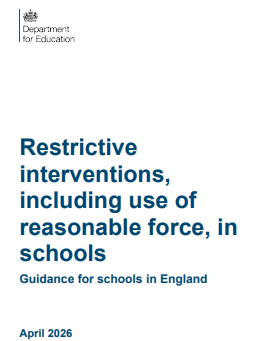 Restrictive interventions, including use of reasonable force, in schools: Key points and possible actions for schools.