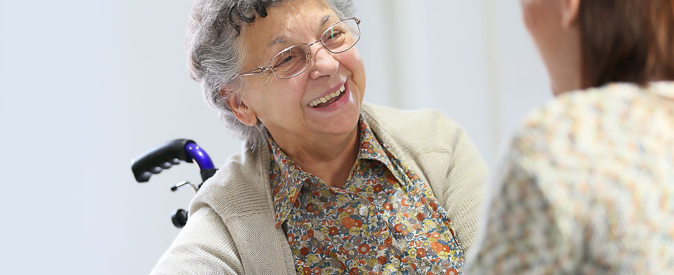 Elderly woman happy