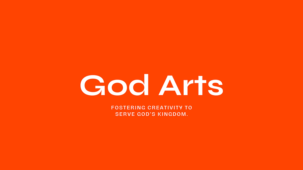 GodArts Logo in White with black background