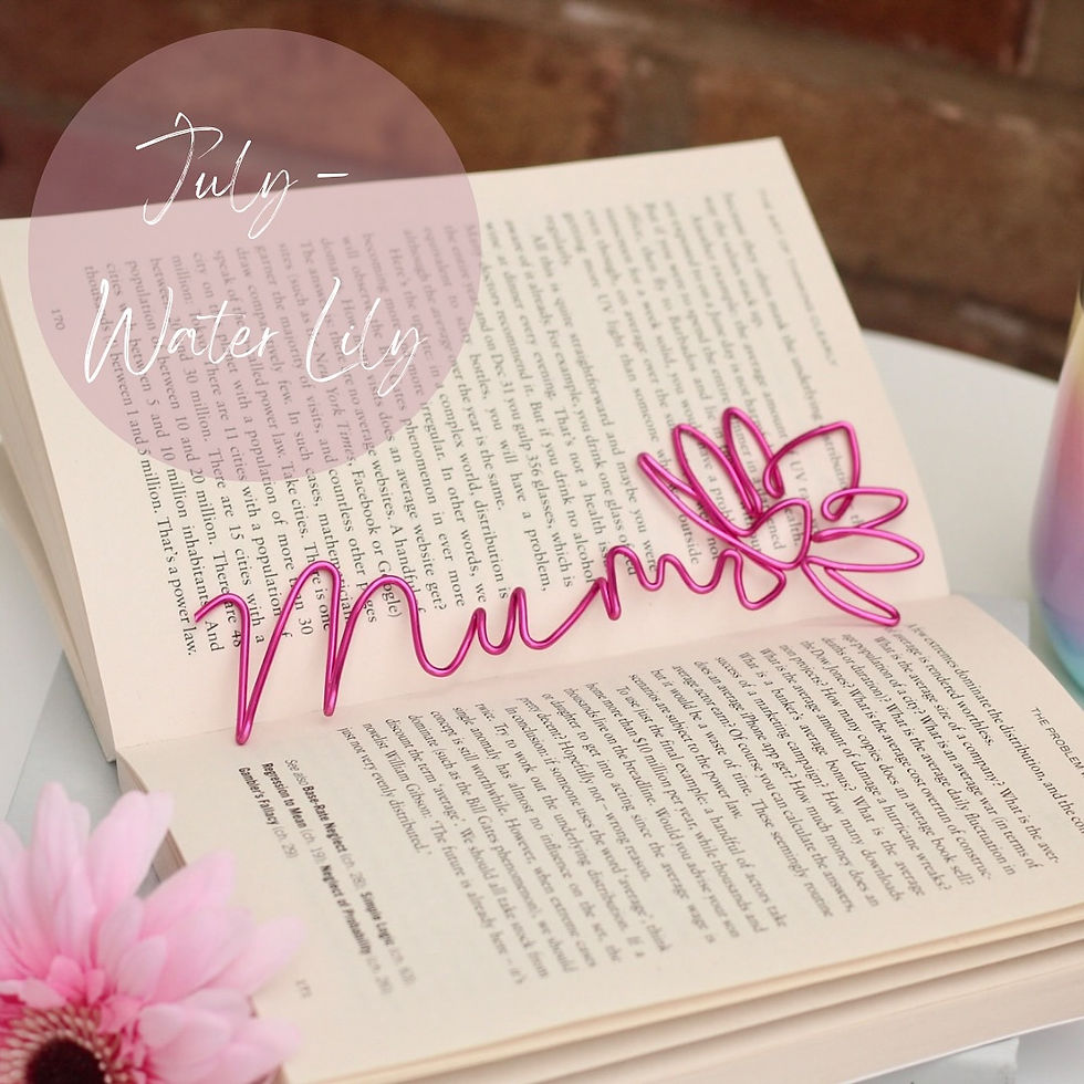 Thumbnail: Birth Flowers Bookmark – Personalised Floral Wire Design
