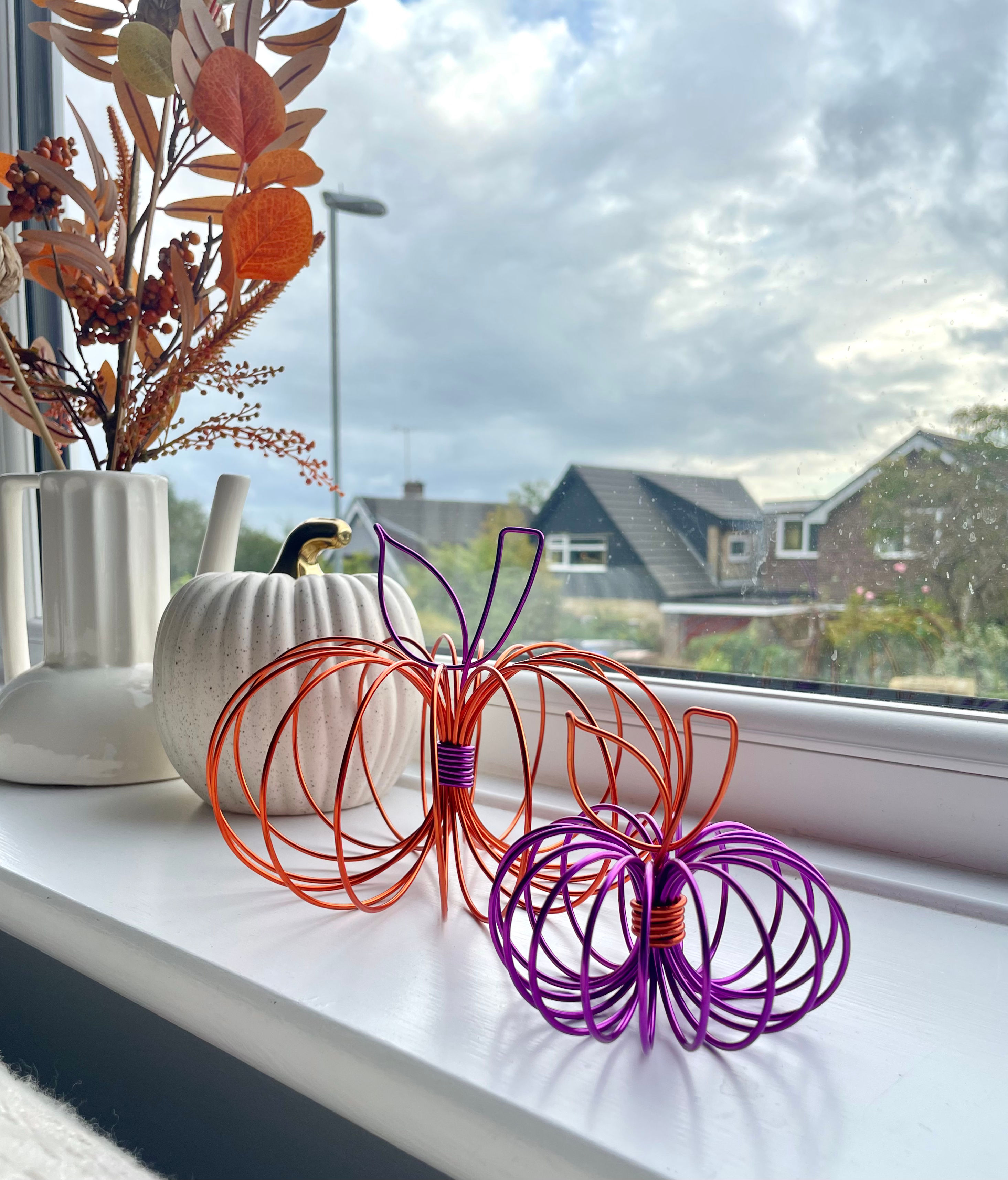Large & Small Naked Wire Pumpkin Bundle | Autumn Decor