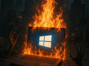 Windows 10 laptop on fire