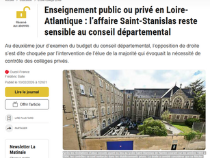 Enseignement public ou privé en Loire-Atlantique : l’affaire Saint-Stanislas reste sensible au conseil départemental