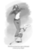 Black and white cartoon by Zara M. of herself undressing in front of her niece, and a boob pops out. Her niece says "So cute!" Caption reads: The first and last time I got undressed in front of my niece!