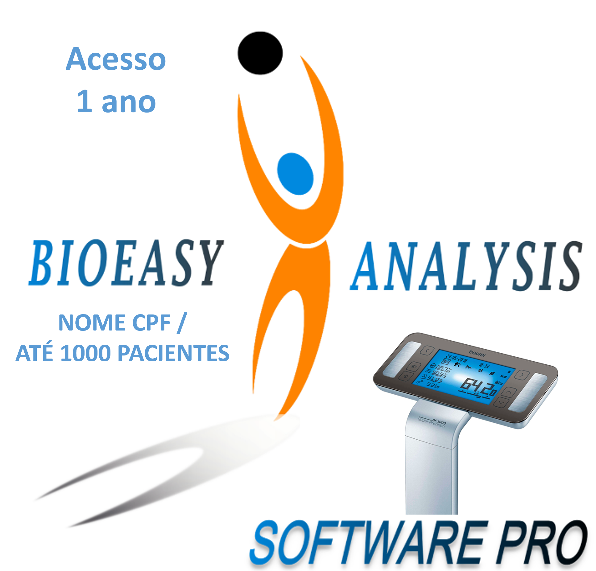 1 ANO/BIOEASY Web-Beurer BF1000 +App Android - CPF OU ATÉ 1000 PACIENTES