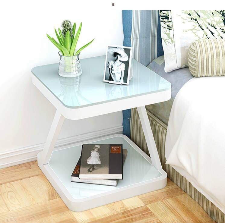 White Z side table