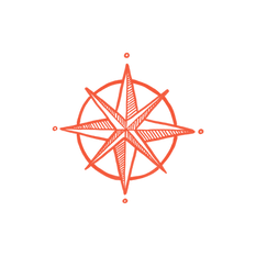 Orange Compass Star