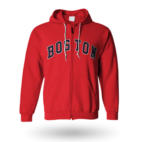 BOSTON Red Zip Up Hoodie | Fenway Brothers
