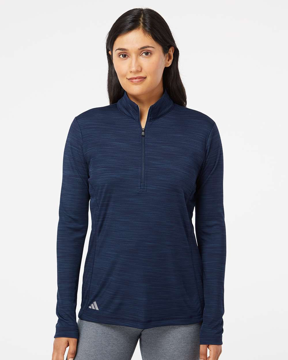 Adidas - Womens Lightweight Mélange Quarter-Zip Pullover - A476