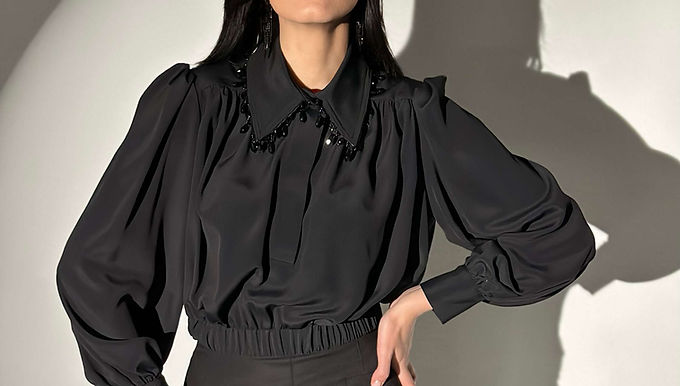 Шелковая блуза на резинке