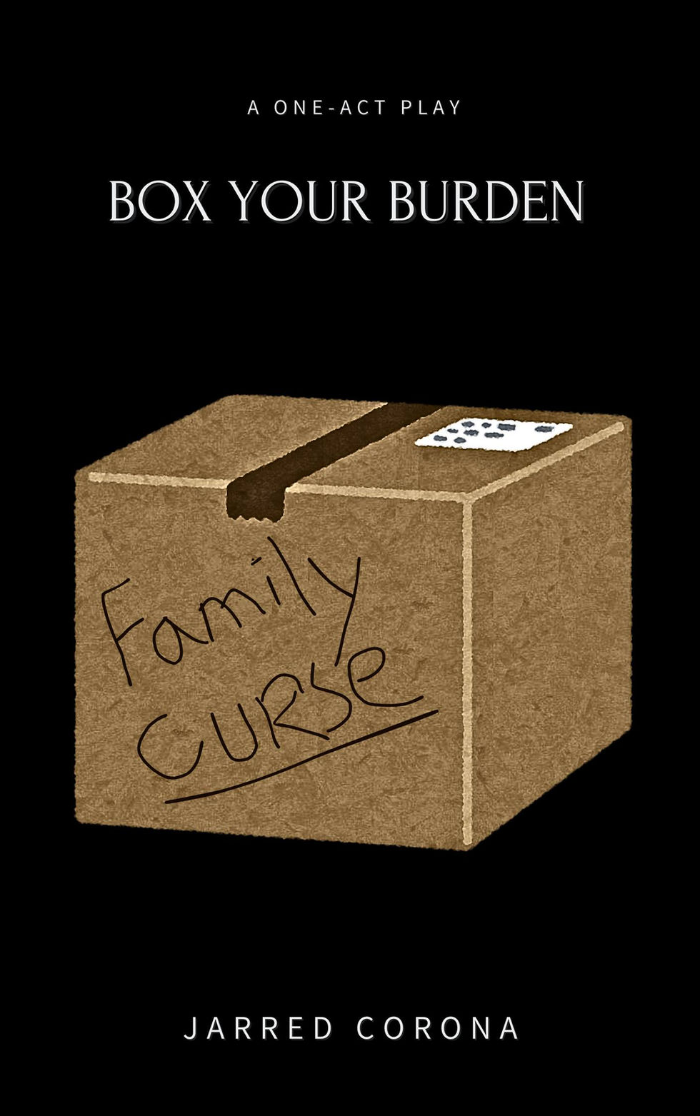 A packing box labeled "family curse."