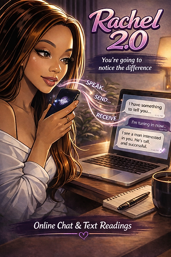 psychic reading chat with clean text flow on phone and laptop