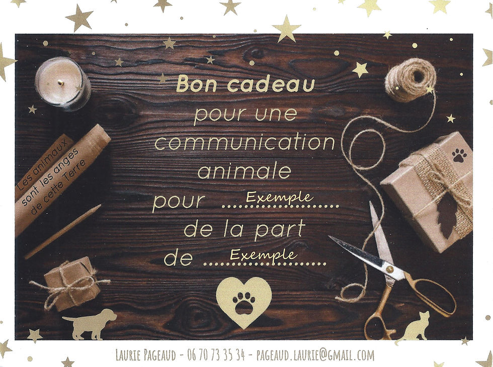 Carte cadeau communication animale