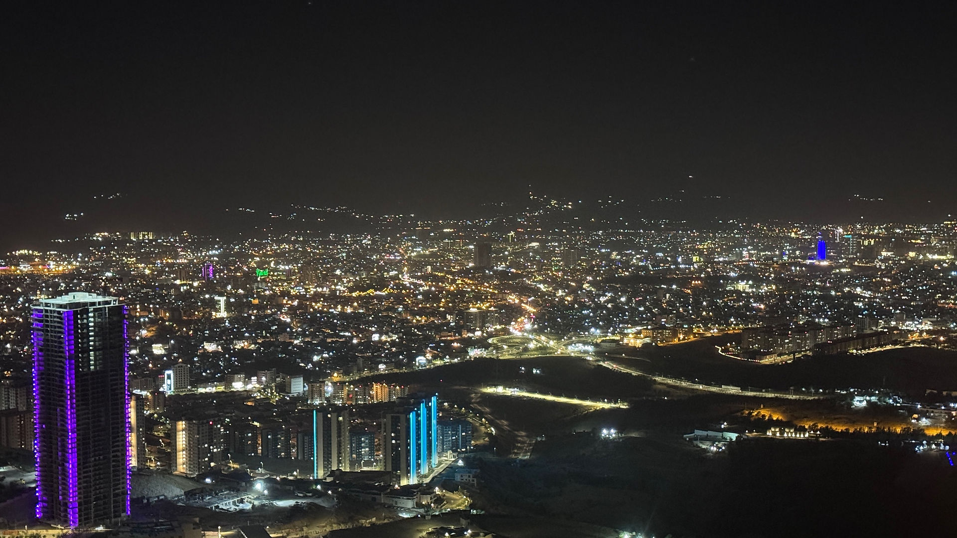 Sulaymaniyah at night, Kurdistan, Iraq