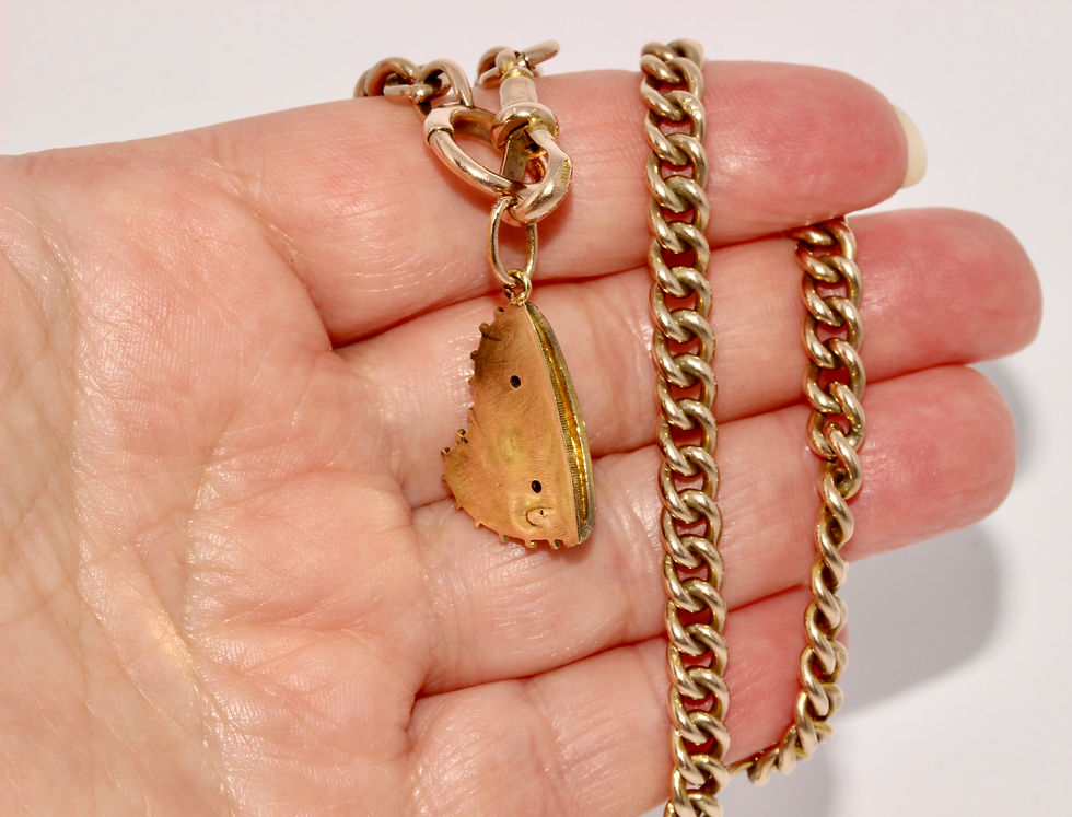 Thumbnail: Antique Corno Ducale Headdress Enamel Diamond Pendant