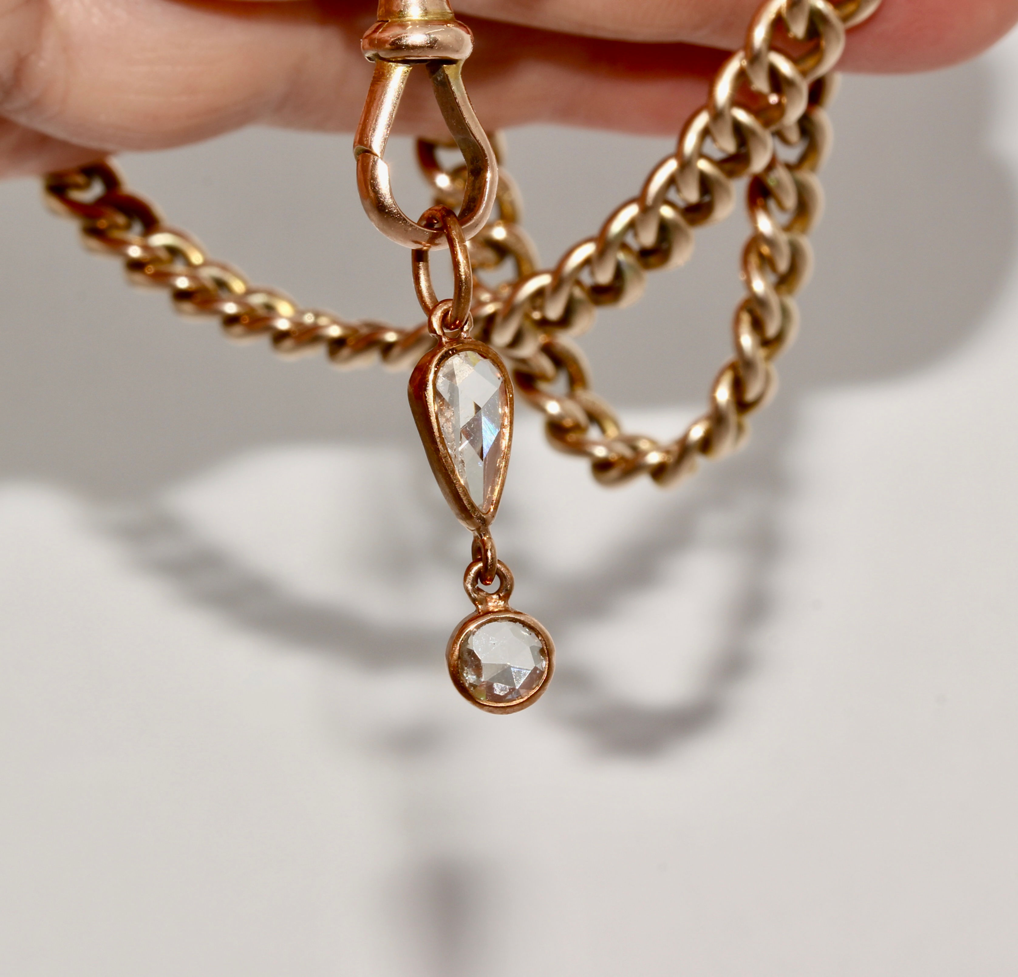 Antique Components Contemporary Rose Cut Diamond Exclamation Mark Charm Pendant