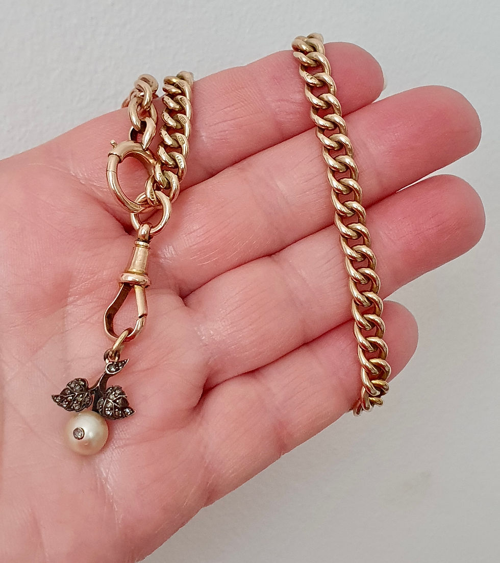 Thumbnail: Antique Victorian Pearl Rose Cut Diamond Pendant