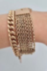 Thumbnail: Antique Victorian 9K Gold Multi Strand Chain Bracelet