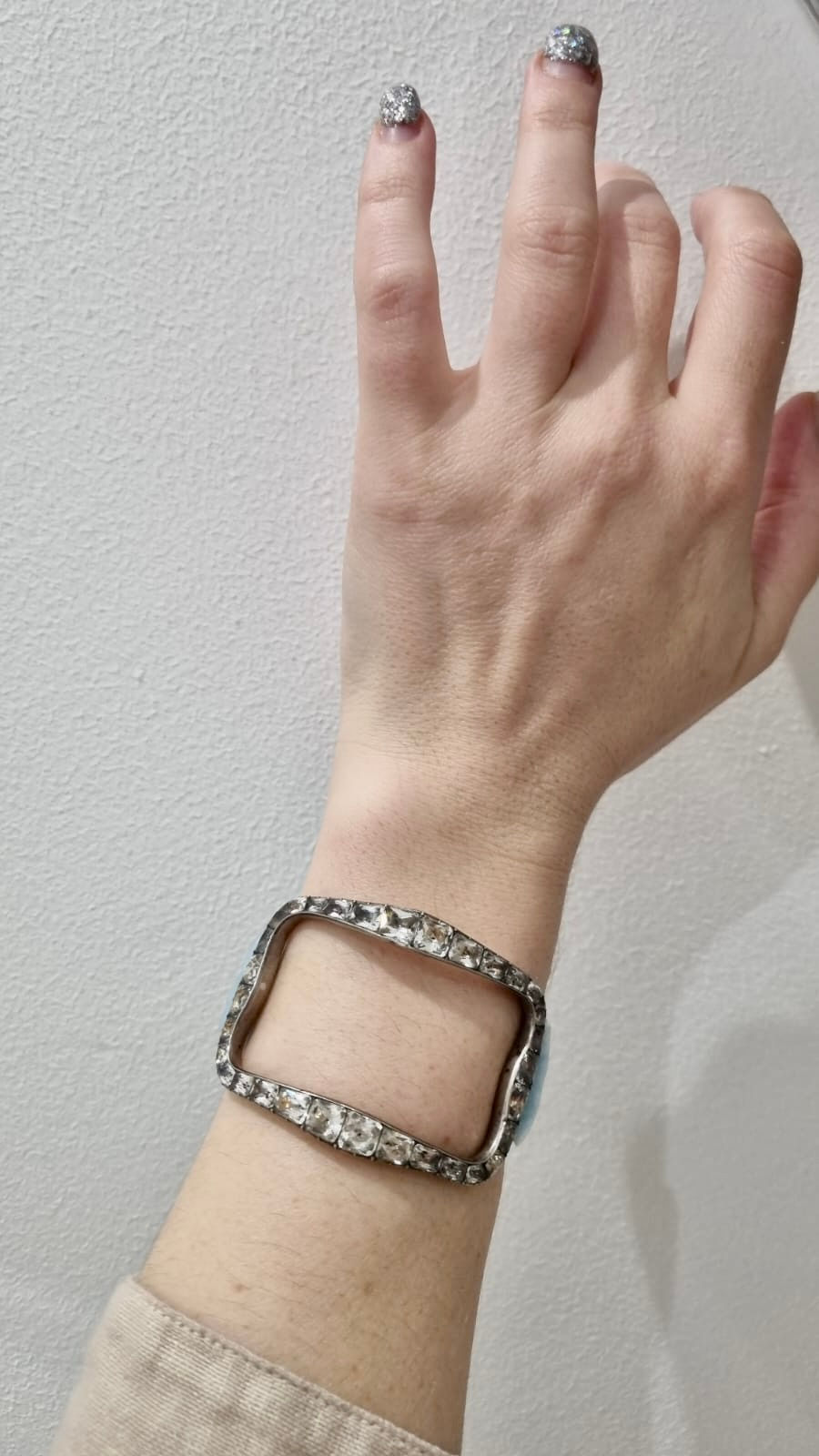Thumbnail: Stunning Antique Georgian Paste Buckle Conversion Cuff Bangle Bracelet