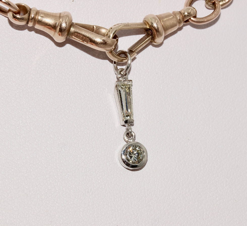 Thumbnail: Antique Components Contemporary Diamond Exclamation Mark Charm Pendant Dangler