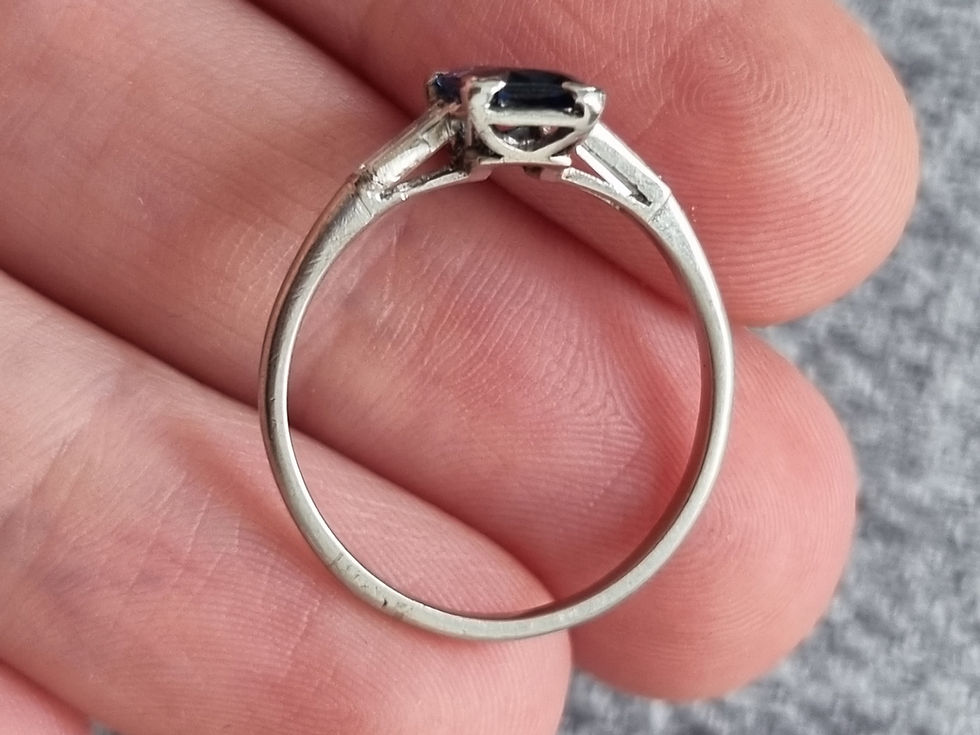 Thumbnail: Art Deco Sapphire Diamond Platinum Engagement Ring