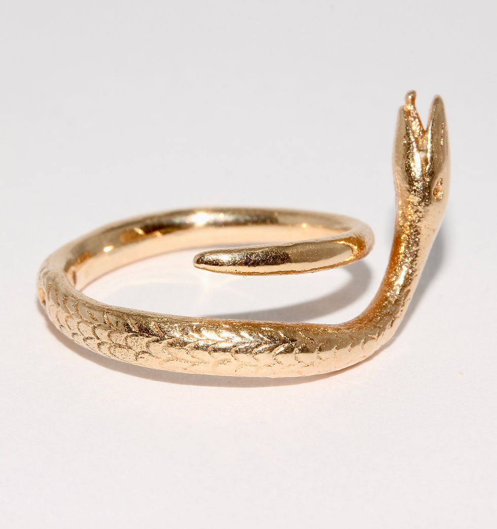 Thumbnail: Vintage Polish 14K Rose Gold Snake Ring
